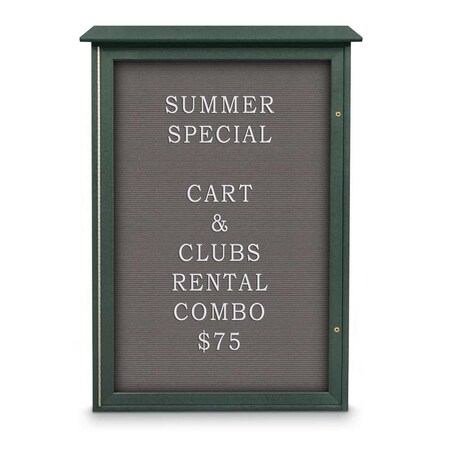 United Visual Products Outdoor Enclosed Combo Board, 72"x36", Gold Frame/Black Porc & Cloud UVCB7236ODG-BLKPORC-CLOUD